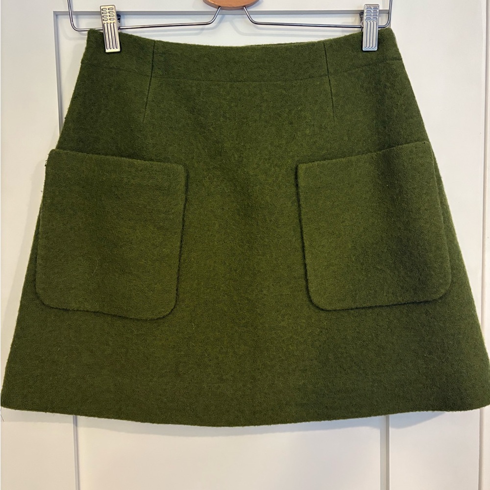 COS Forest Green Wool A-Line Skirt with Pockets- size 34 (European) NWOT